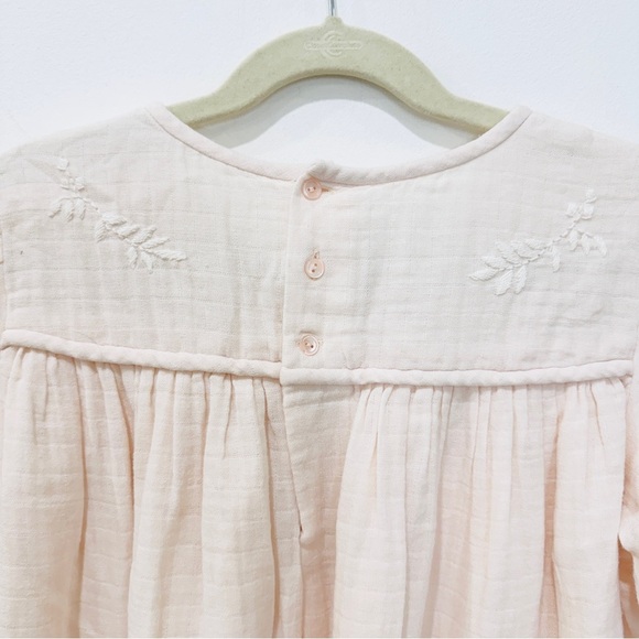 Bonpoint little Girls' 100% cotton Cream Embroidered Dress NEW - Picture 6 of 9